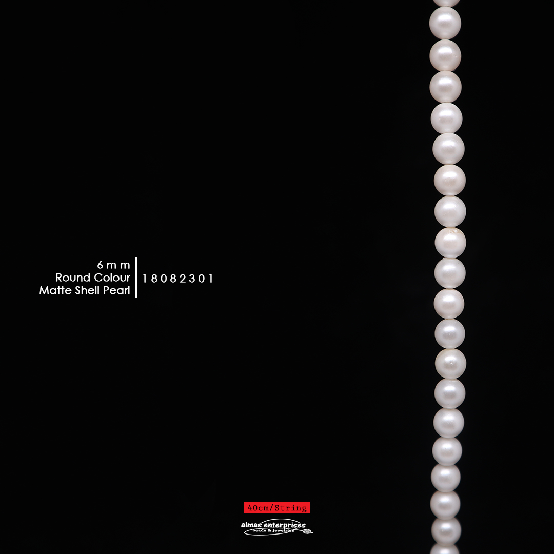 Rd 6mm Matte Col Shell Pearl