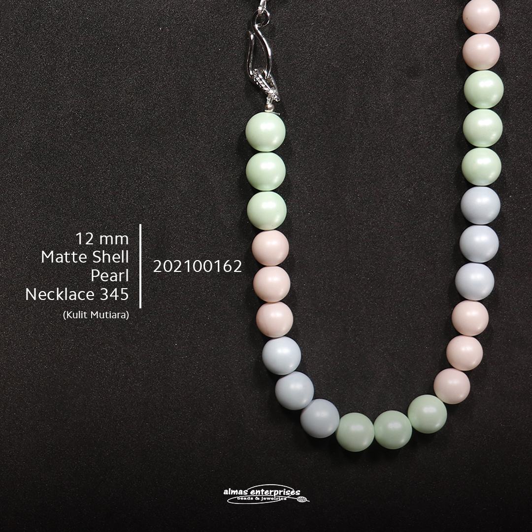 12mm Matte Shell Pearl Necklace 345