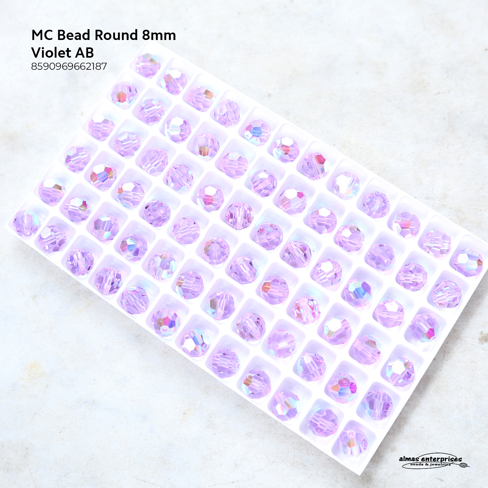 MC Bead Round 8mm Violet AB