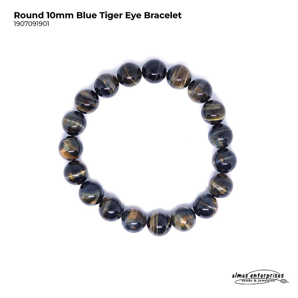 Round Blue Tiger Eye Bracelet