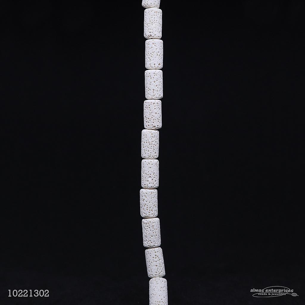 005 8x15 White Lava Beads