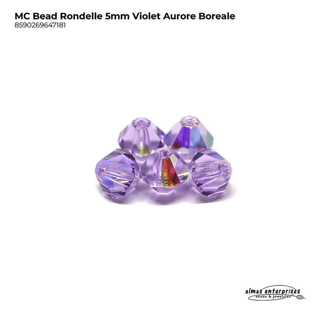 MC Bead Rondelle 5mm violet AB