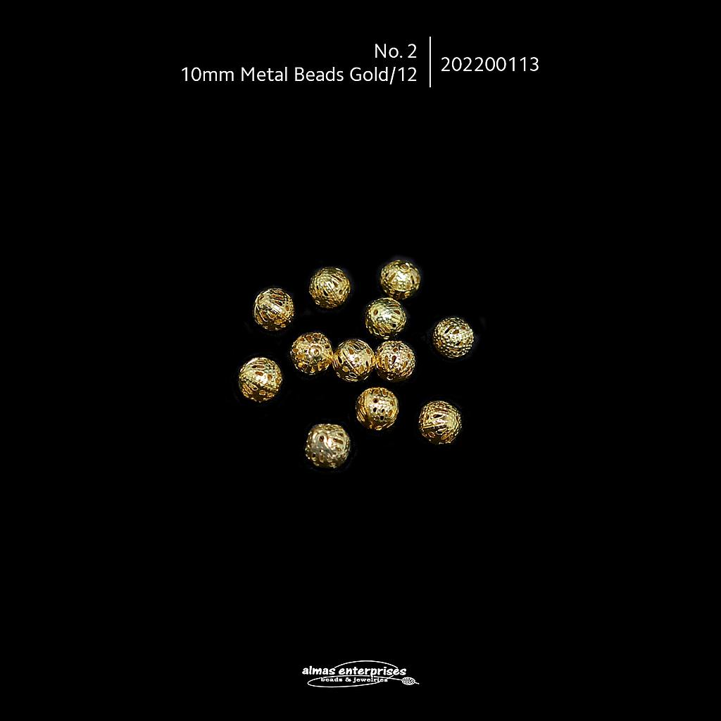 No.2 Metal Beads Gold/12