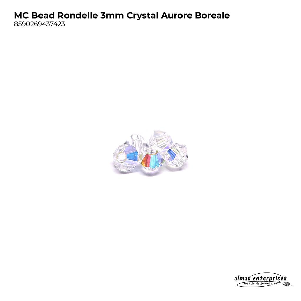 MC Bead Rondelle 3mm Crystal AB