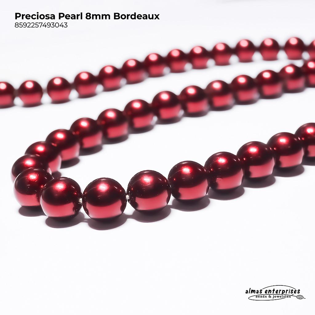 Preciosa Pearl 8mm Bordeaux