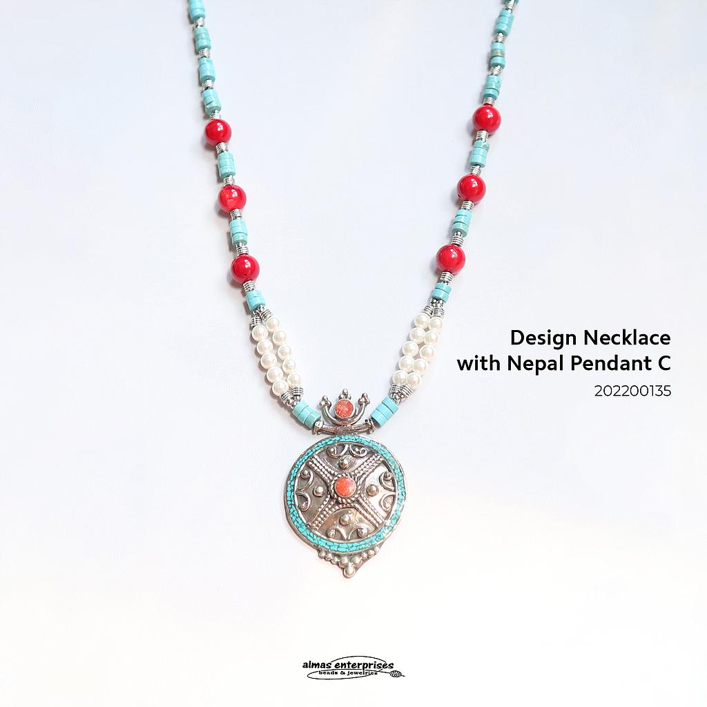 Design Necklace With Nepal Pendant C