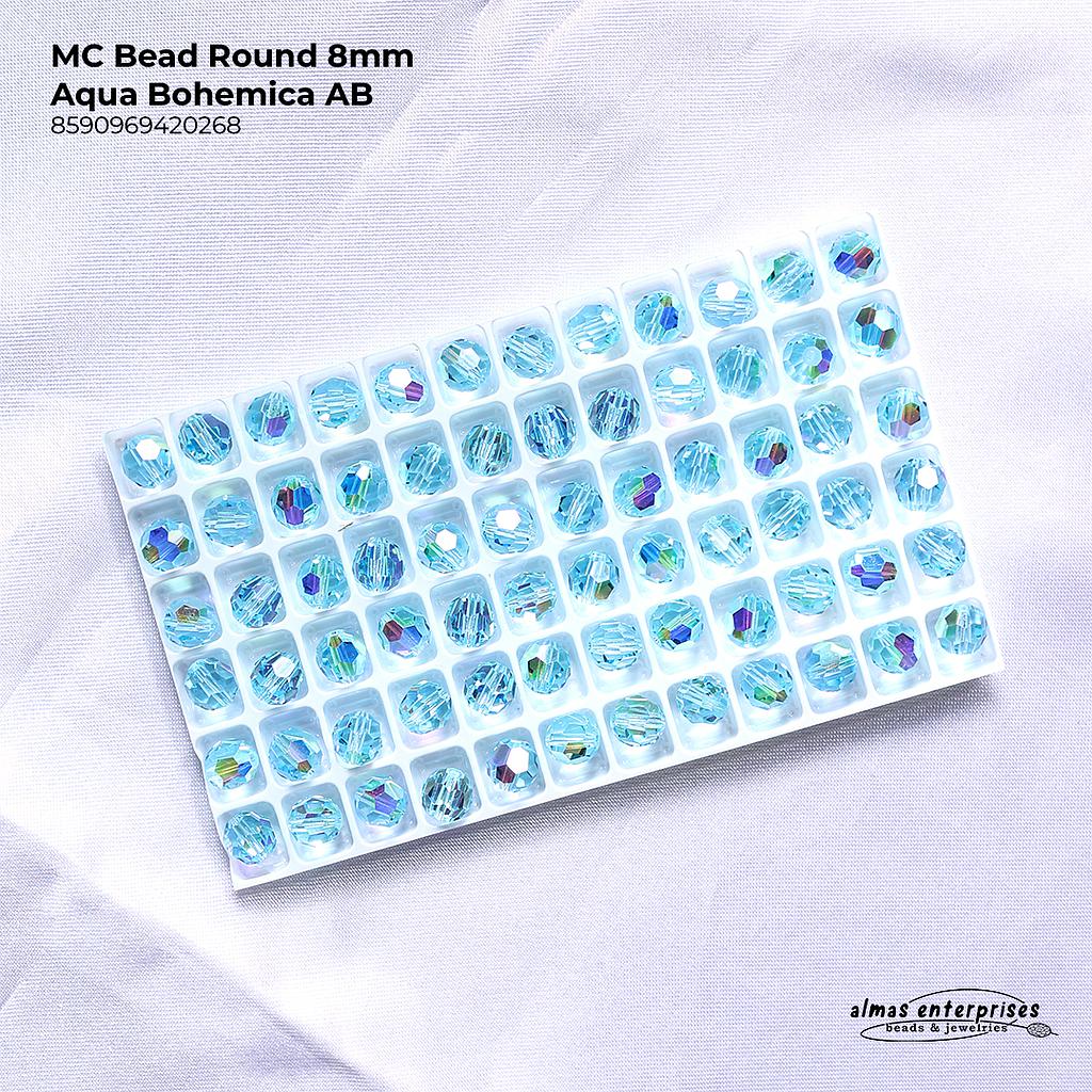MC Bead Round 8mm Aqua Bohemica AB