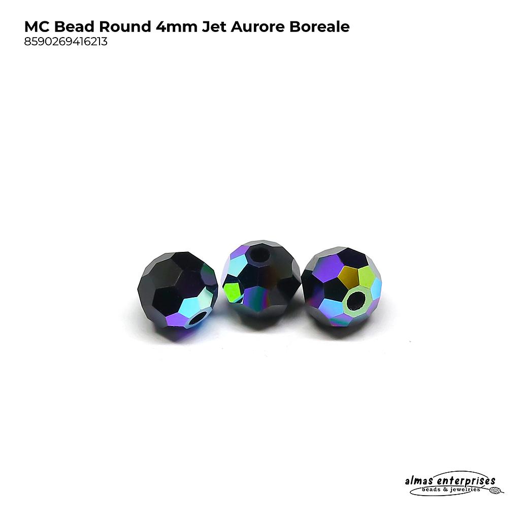 MC Bead Round 4mm Jet AB