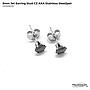 Stud Earring Jet CZ AAA Stainless Steel/pair