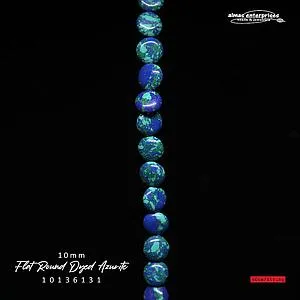 [10136131] Flat Rd 10mm Dyed Azurite
