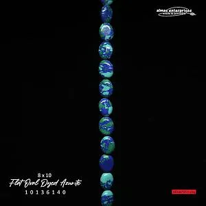 [10136140] Flat Oval 8x10 Dyed Azurite