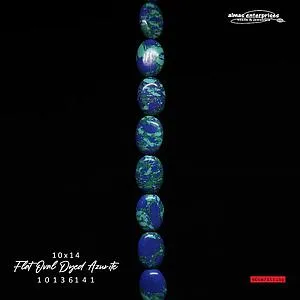 [10136141] Flat Oval 10x14 Dyed Azurite