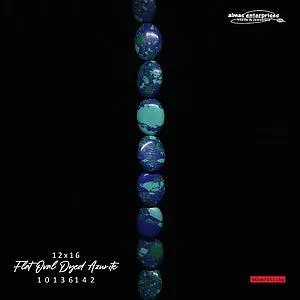 [10136142] Flat Oval 12x16 Dyed Azurite