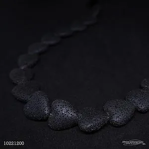 [10221200] S1208A 20mm Black Lava Beads