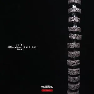 [10221202] 006 7x15 Black Lava Beads