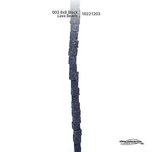[10221203] 003 8x8 Black Lava Beads