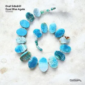 [10225352] Oval Sidedrill Dyed Blue Agate