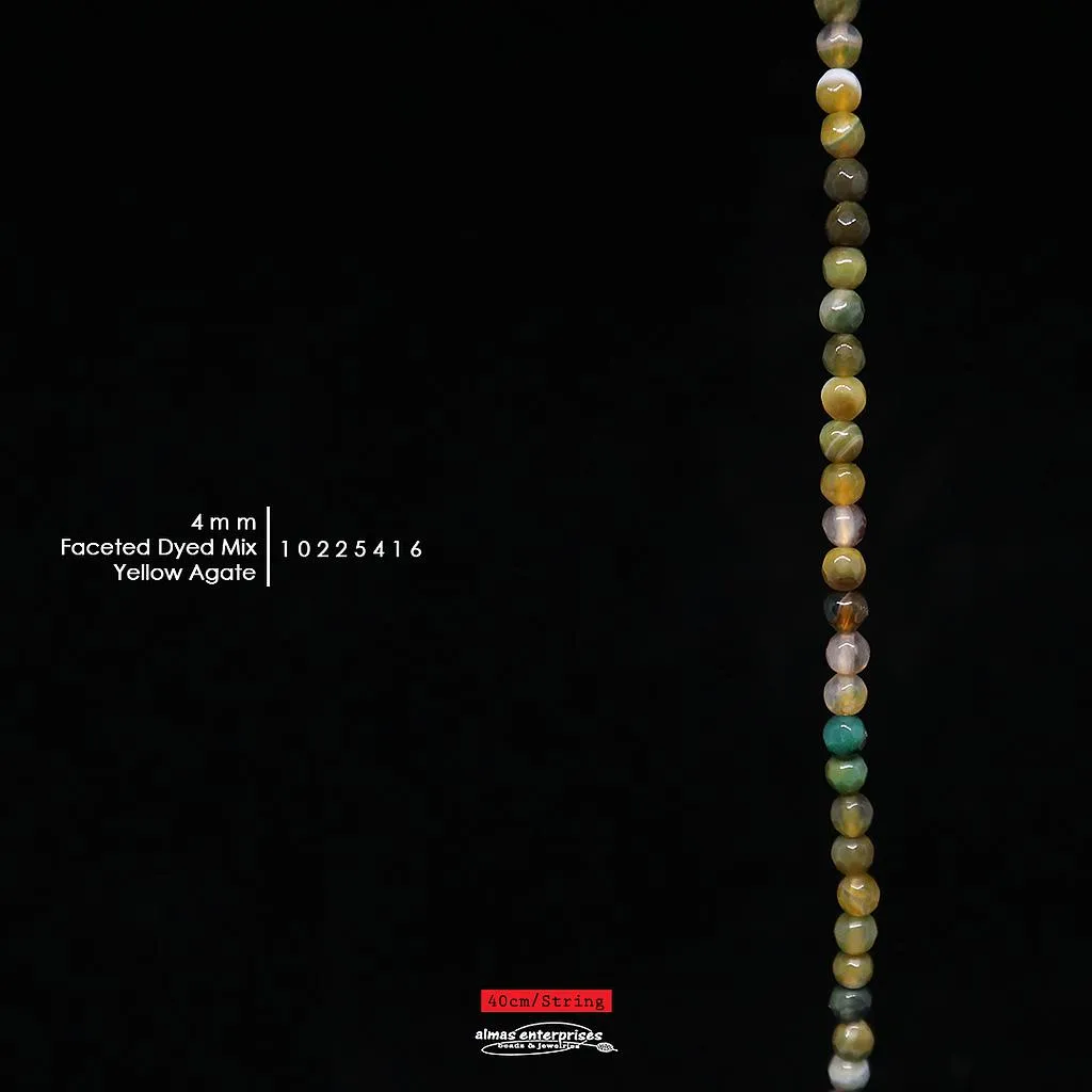 [10225416] Fac 4mm D.Mix Yellow Agate