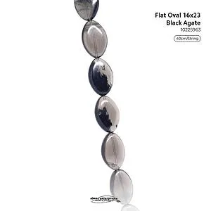 [10225963] Flat Oval 16x23 Black Agate