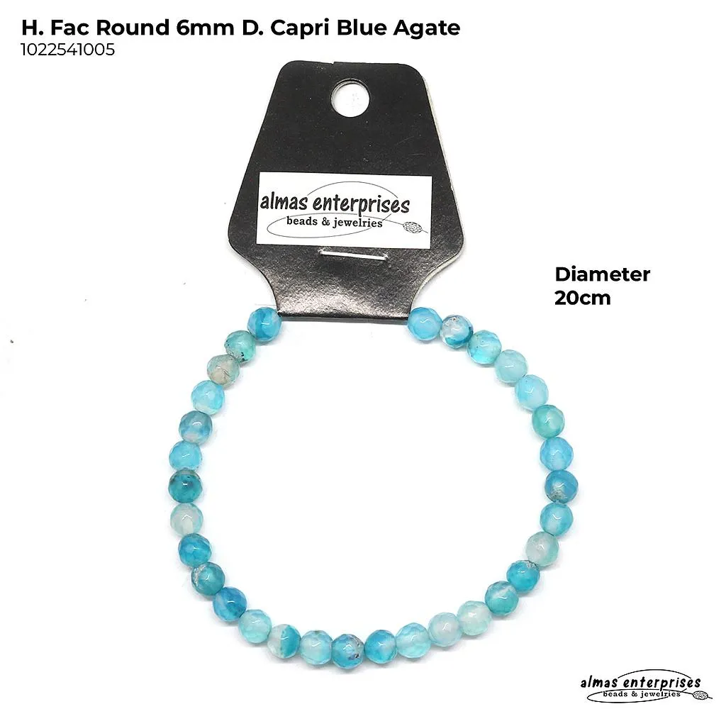 [1022541005] H. Faceted Round D.Capri Blue Agate (4mm)
