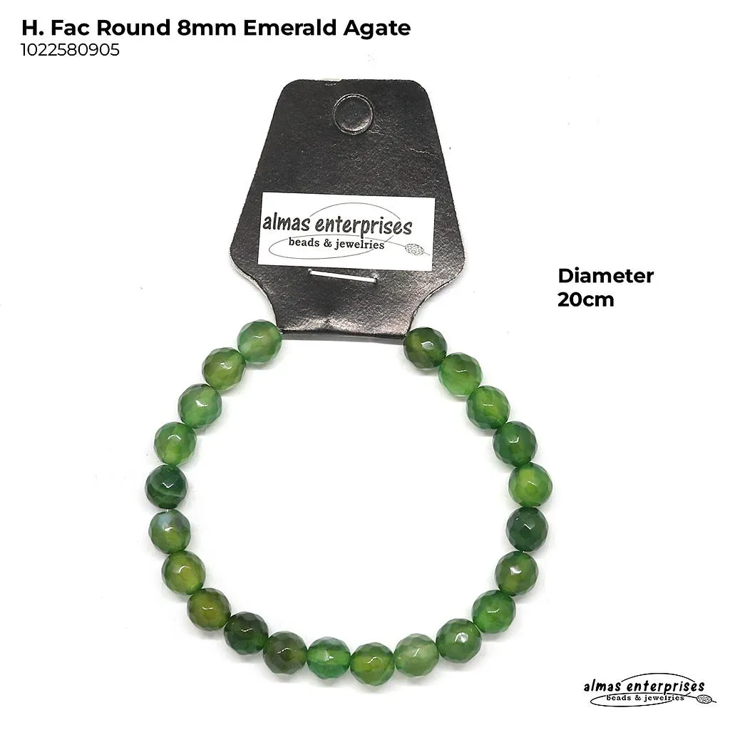 [1022541105] H. Faceted Round Emerald Agate (4mm)