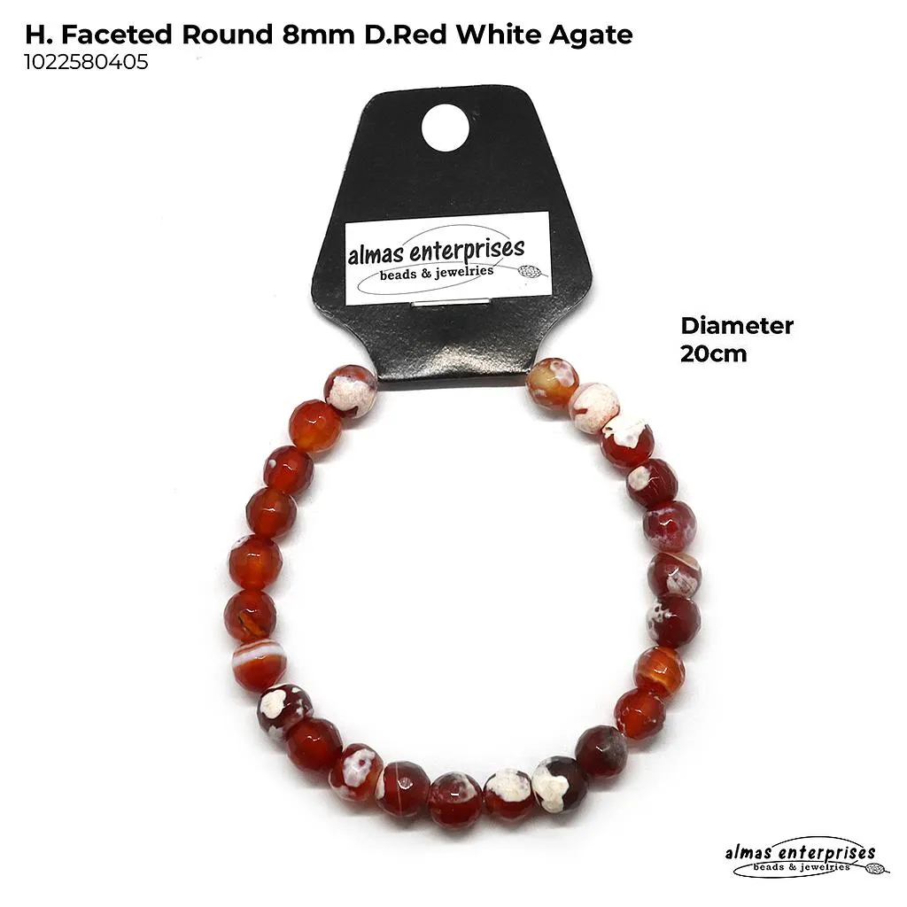 [1022542805] H. Faceted Round D.Red White Agate (4mm)