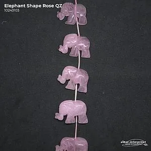 [10243103] Elephant Shape Rose Quartz
