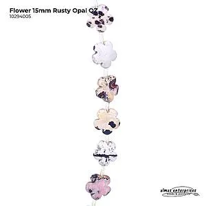 [10294005] Flower 15mm Rusty Opal QZ