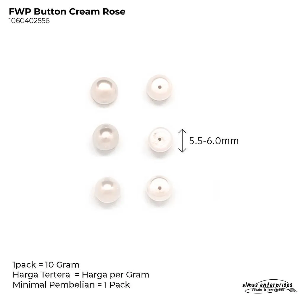 [1060402556] FWP BUTTON 5.5-6.0 CREAM ROSE (10gr)