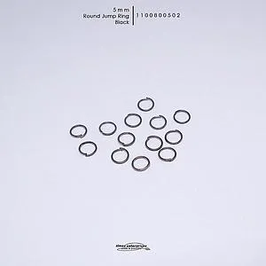 [1100800502] BLACK 5mm Rd Jump Rings/gross