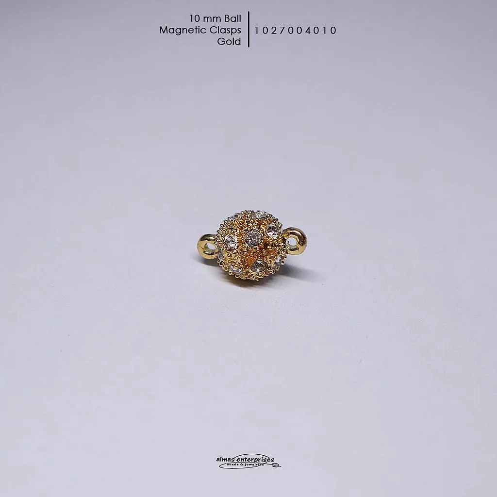 [1027004010] 10mm Ball Magnetic Clasps (Gold)
