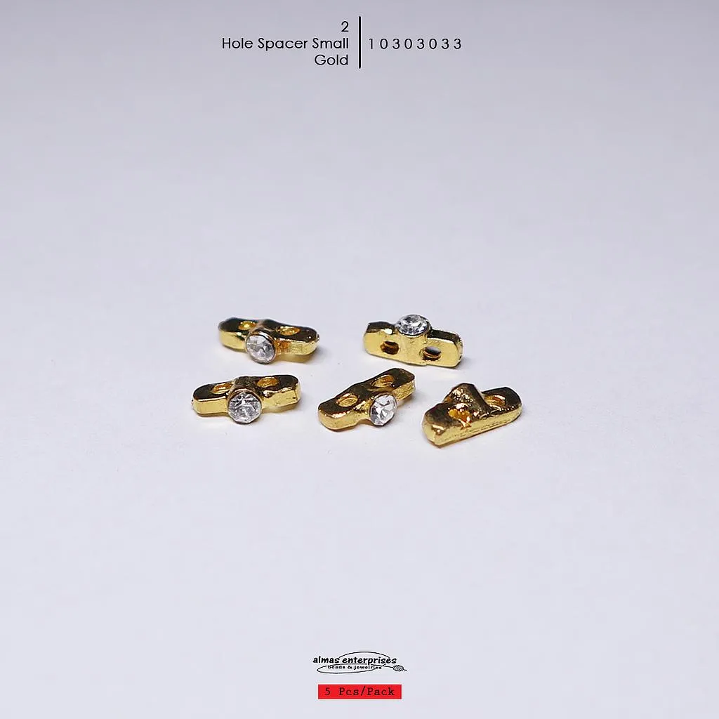 [10303033] Small 2 Hole Spacer/5 (Gold)