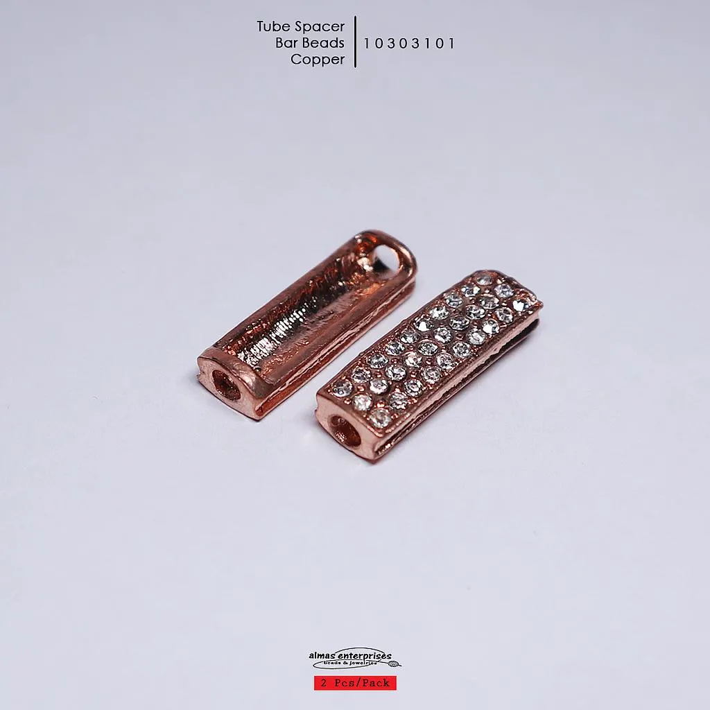 [10303101] Tube Spacer Bar Beads/2 (Copper)