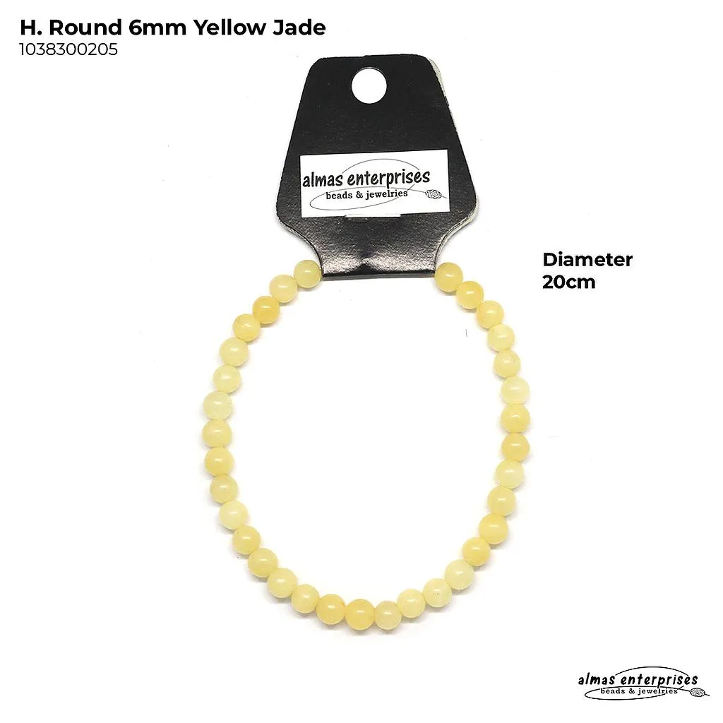 [1038300105] H. Round Yellow Jade (4mm)