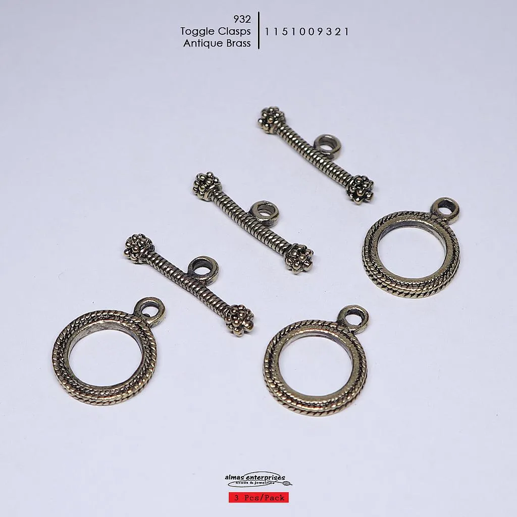 [1151009322] 932 Toggle Clasps/3pair (AntiqSilver)