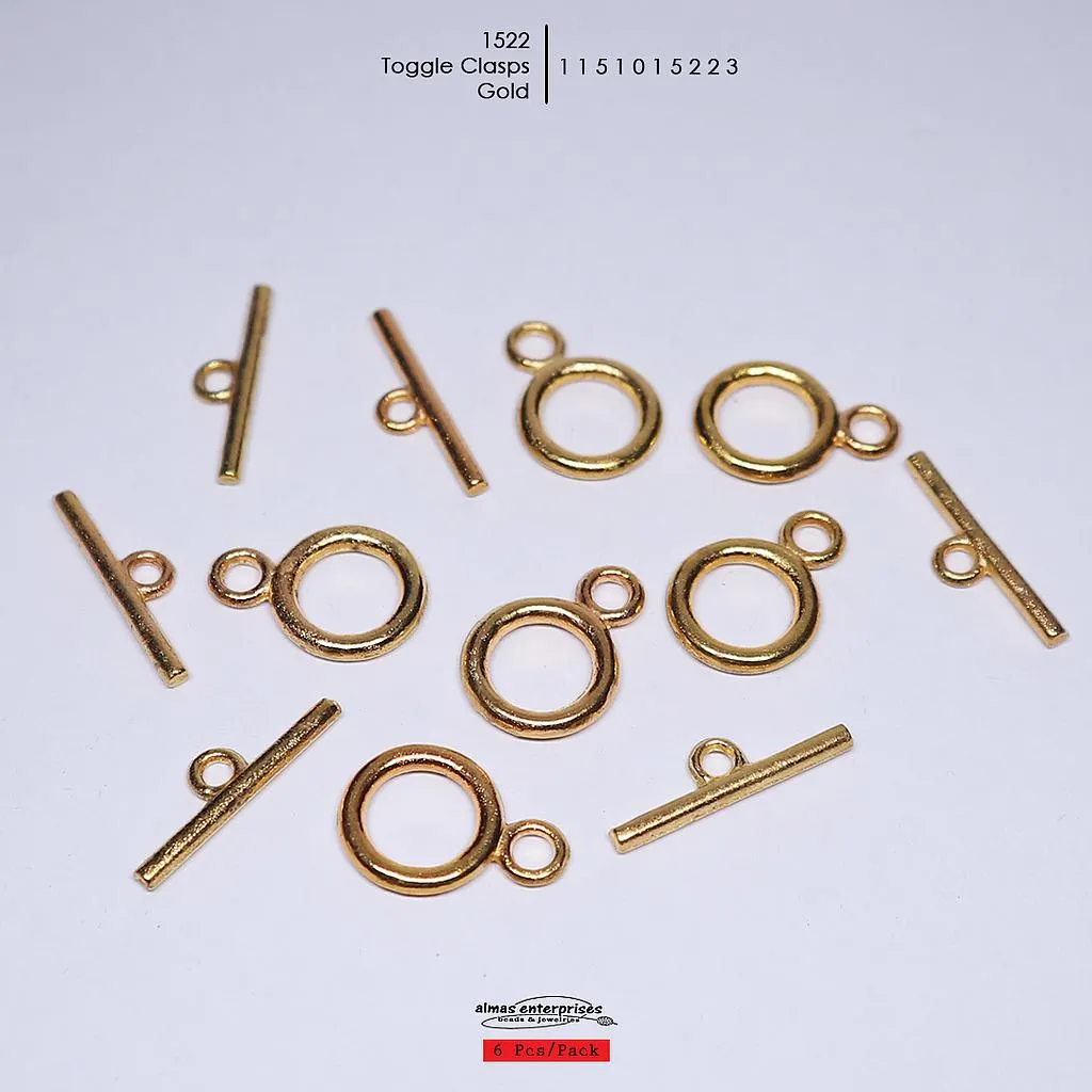 [1151015223] 1522 Toggle Clasps/6pair (Gold)