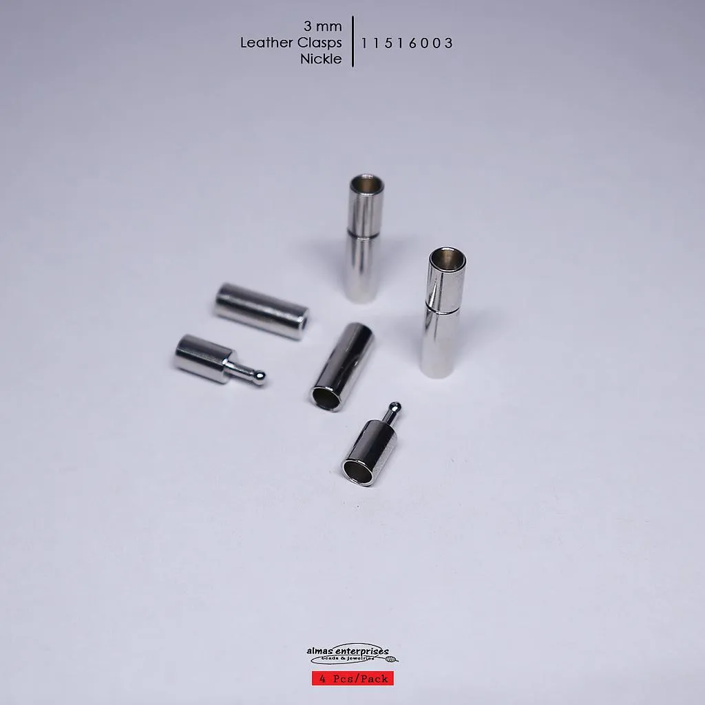 [11516002] NC NF Leather Clasps/4 (2.5mm)