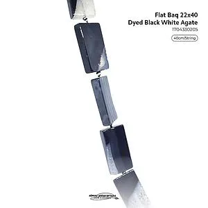 [1704330205] Flat Baq 22x40 D.Black White Agate