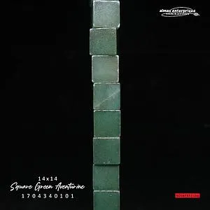 [1704340101] Sq 14x14 Green Aventurine