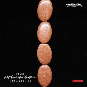 [1704340114] Flat Oval 20x30 Red Aventurine