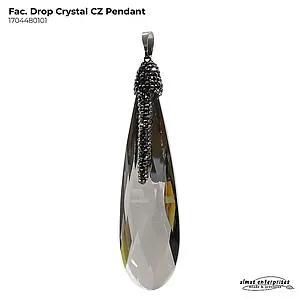 [1704480101] Fac Drop Crystal CZ Pendant