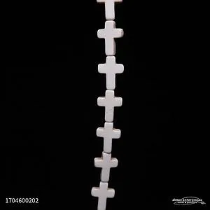 [1704600202] Cross 12x16 White Stab Turquoise