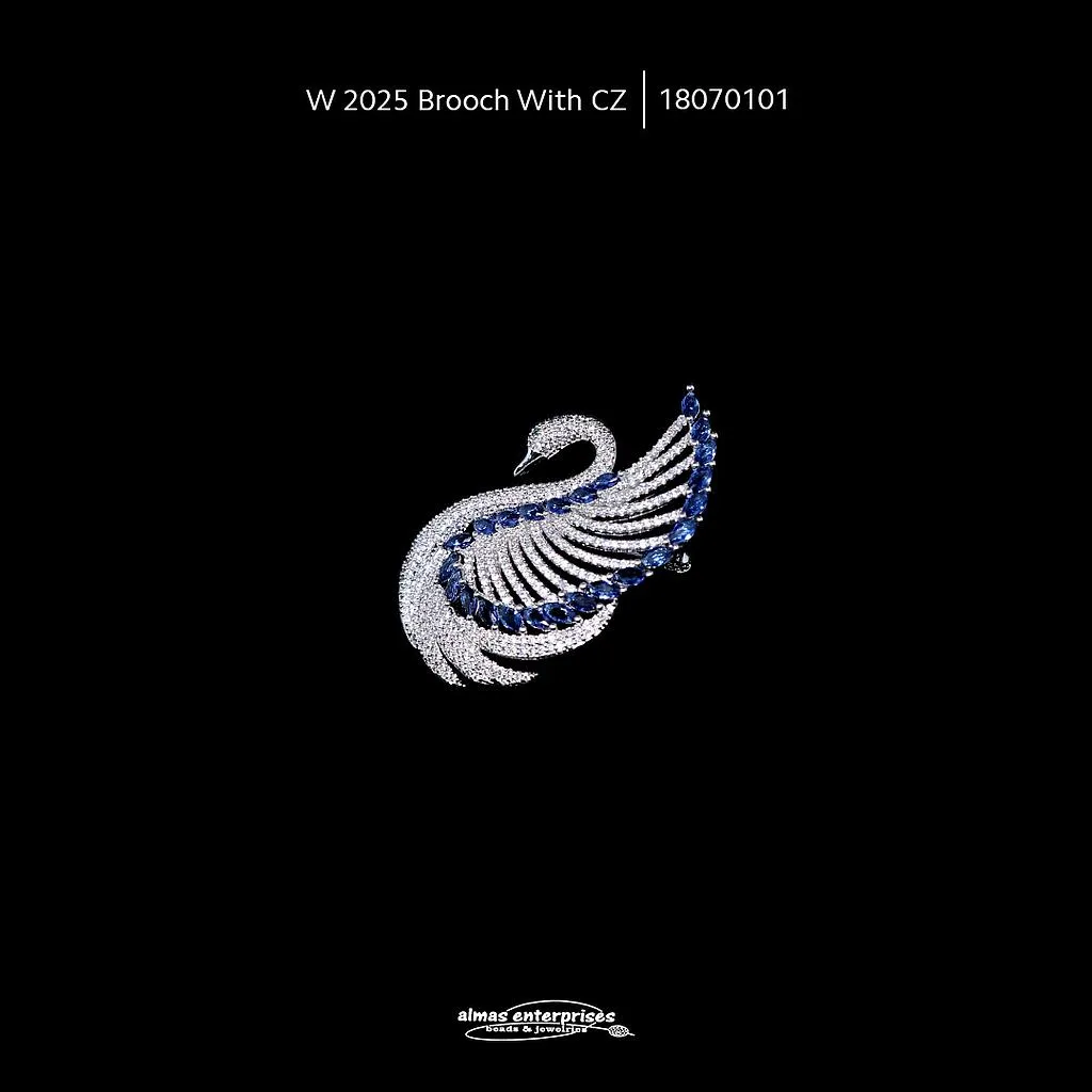 [18070101] W 2025 Brooch With CZ