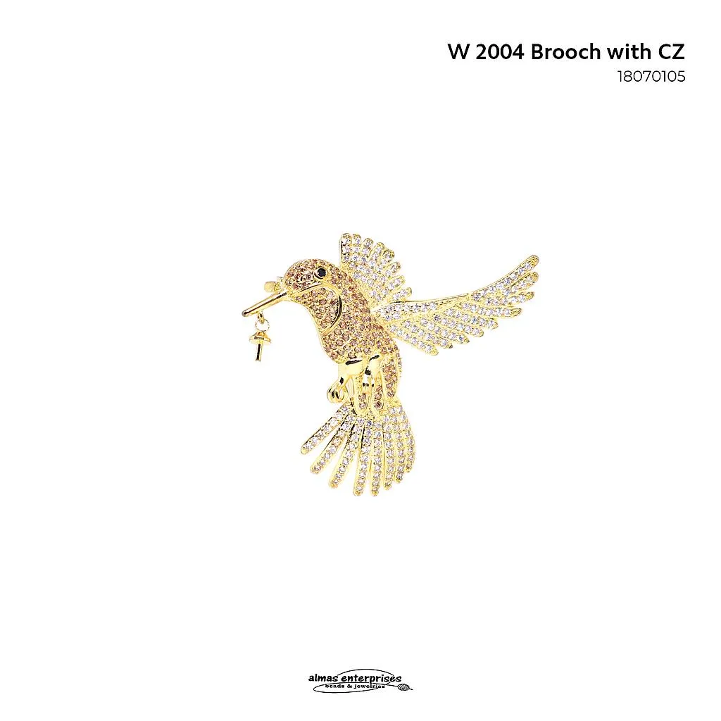 [18070105] W 2004 Brooch With CZ