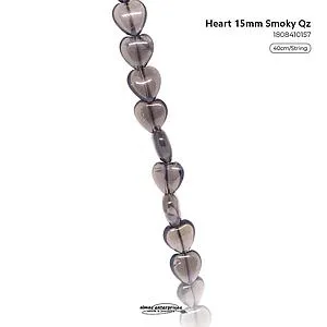 [1808410157] Heart 15mm Smoky Qz