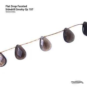 [1808410166] Flat Drop Fac Sidedrill Smoky Qz 157