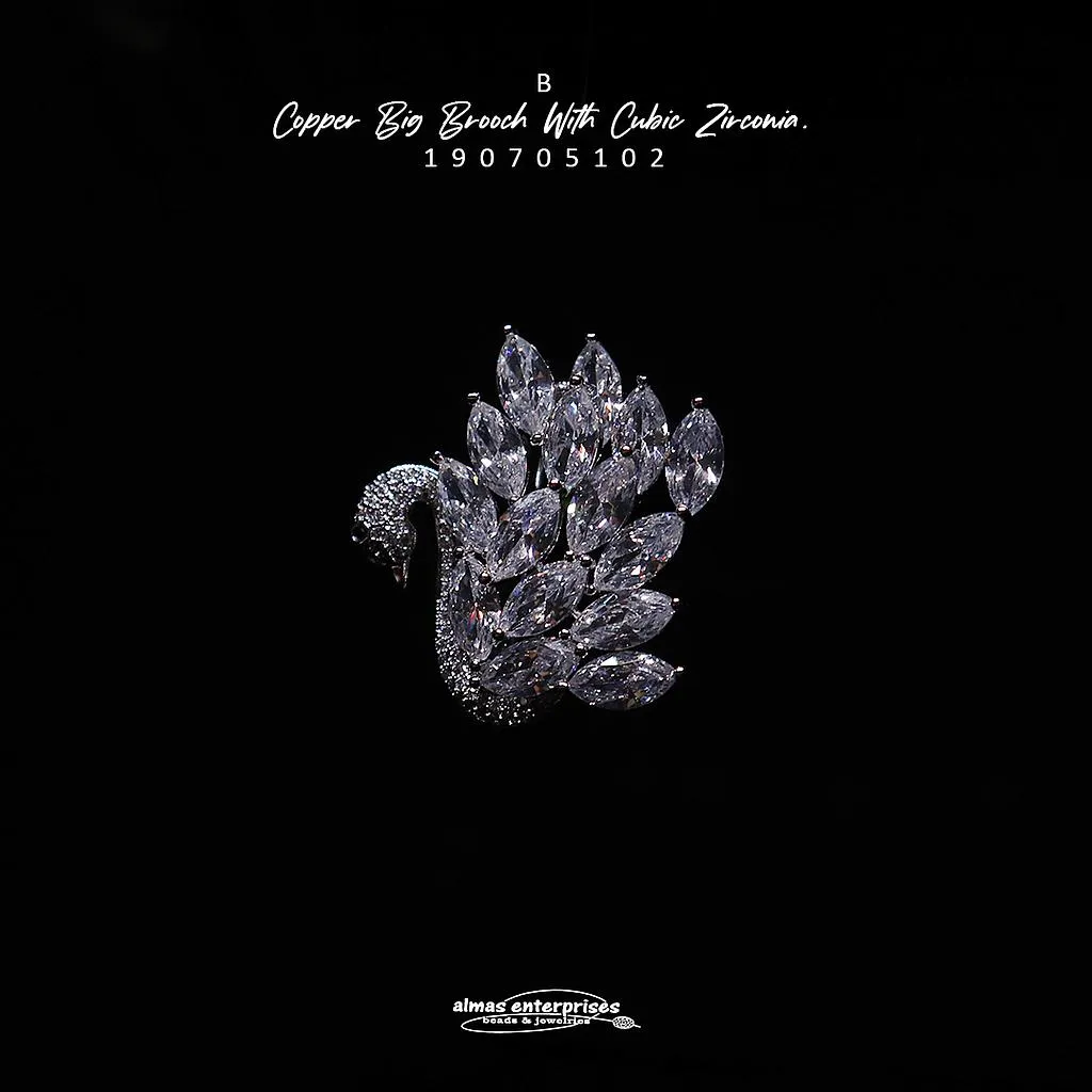 [1907050102] Copper Big Brooch With CZ B
