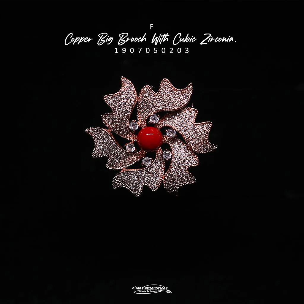 [1907050203] Copper Big Brooch With CZ F