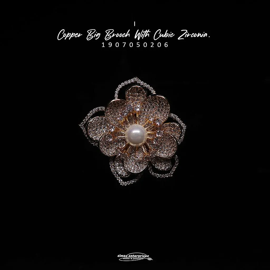 [1907050206] Copper Big Brooch With CZ I