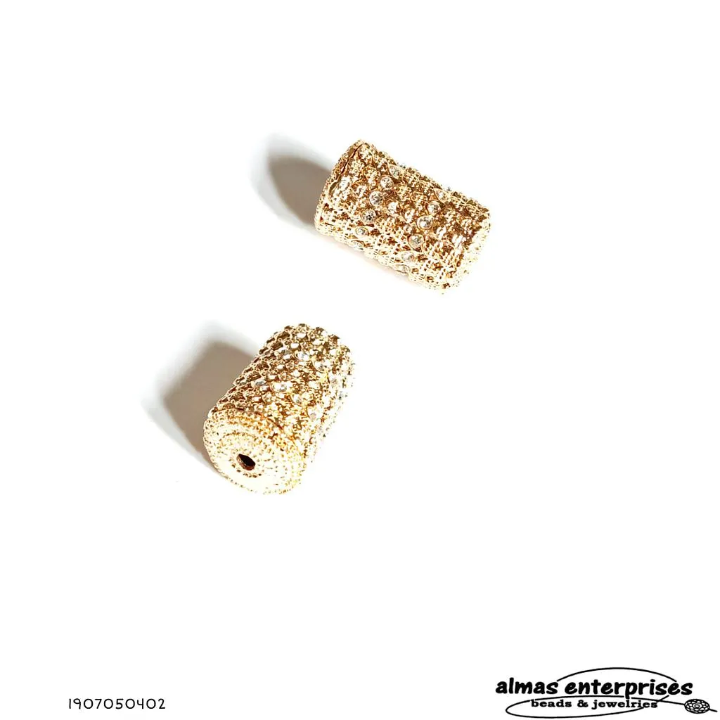 [1907050402] No.8 Big Beads With CZ Gold